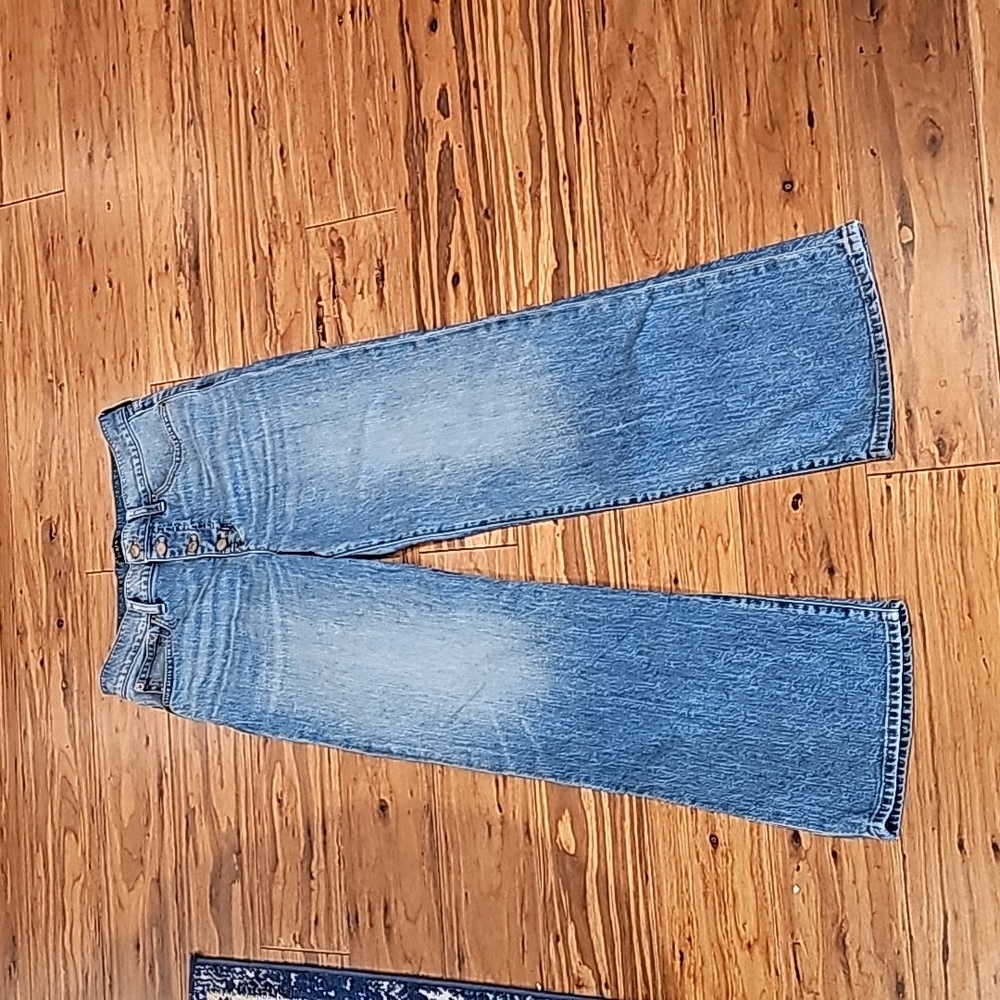 J.crew full length wide leg button up jeans sz 28